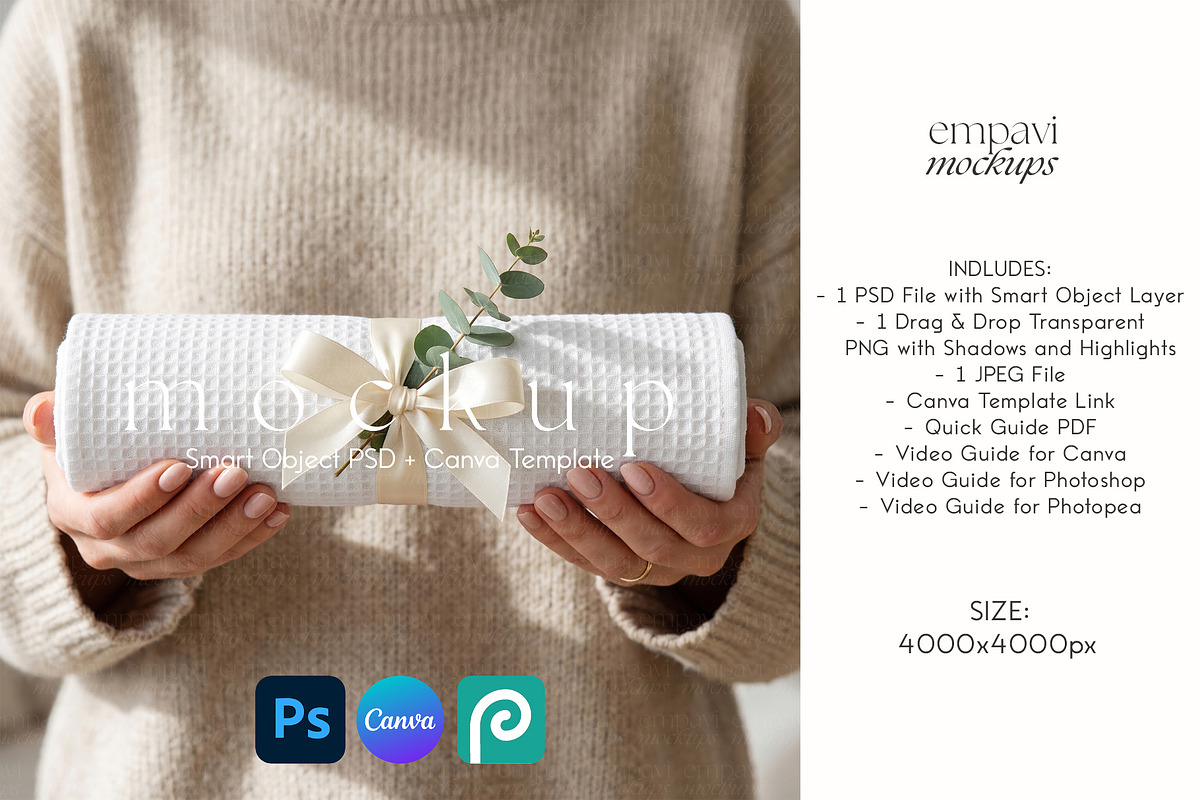 Waffle Towel Mockup, a Household Mockup by EmpaviMockups (Photo 1 of 6)