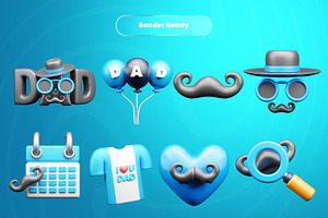 Father's Day 3d Illustration Icon P