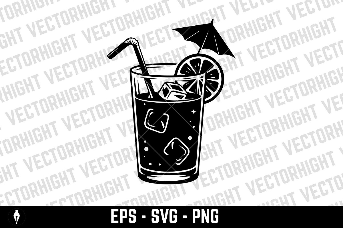 Illustration of cocktail in vintage, an Object Graphic by Vectorhight