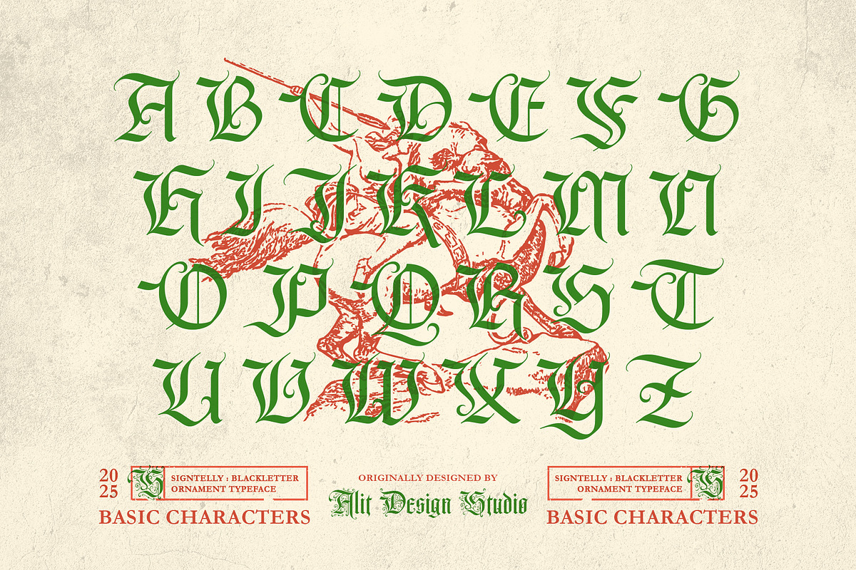 Signtelly Typeface, a Blackletter Font by alit design (Photo 2 of 20)