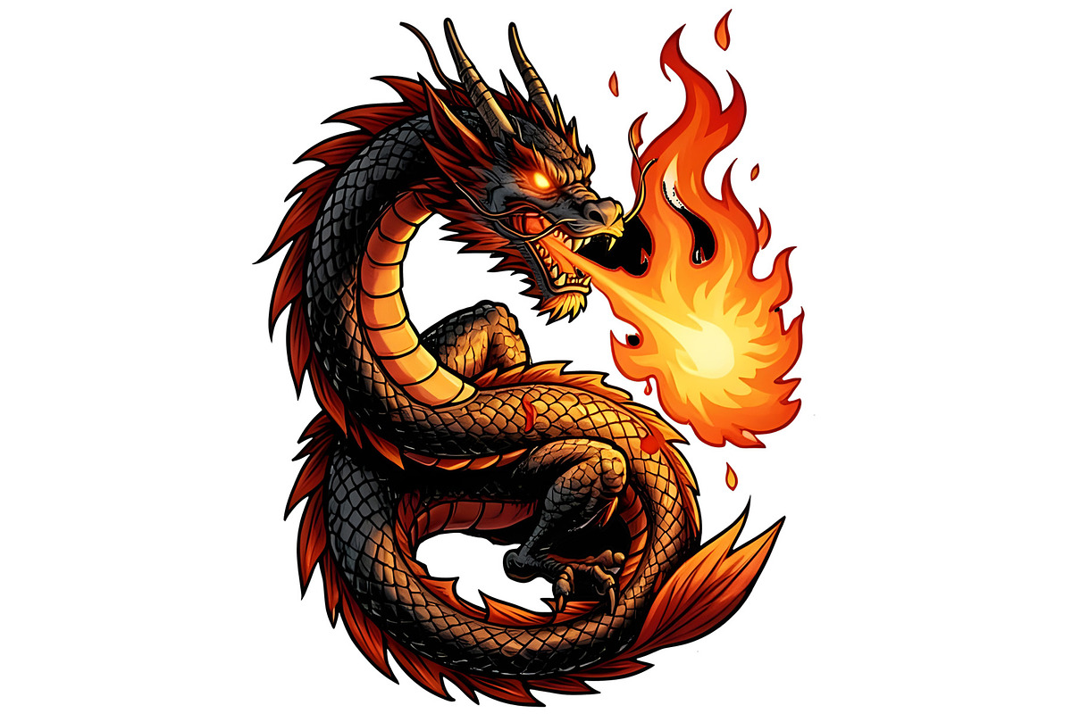 Fire Breathing Dragon, an Animal Illustration by Sharon Schwalbe (Photo 5 of 5)