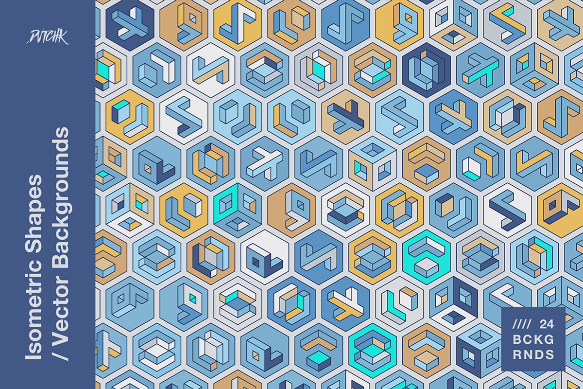 Isometric Shapes / Vector Background, a Background Graphic by dvtchk (Photo 13 of 16)