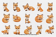 15 Bundle Watercolor Baby Fox Wild, an Animal Illustration by Morspective (Thumbnail 8 of 8)