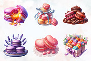 Macaron Watercolor Clipart, an Illustration by RobertsArt (Thumbnail 2 of 8)