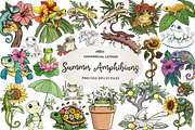 Botanical Summer Amphibians & Reptil, an Illustration by CreationArt (Thumbnail 1 of 5)