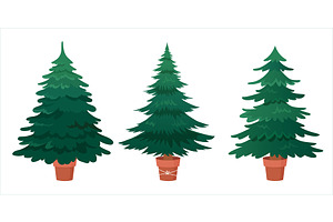 Christmas trees collection, an Object Illustration by Elen_Art