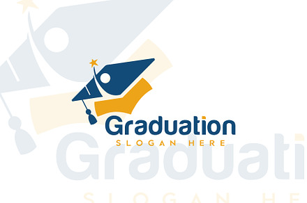 Modern Graduation Logo cap vector
