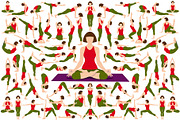 Yoga Silhouettes Pose. Exercises Set, a Healthcare Illustration by sundrameda (Thumbnail 2 of 5)