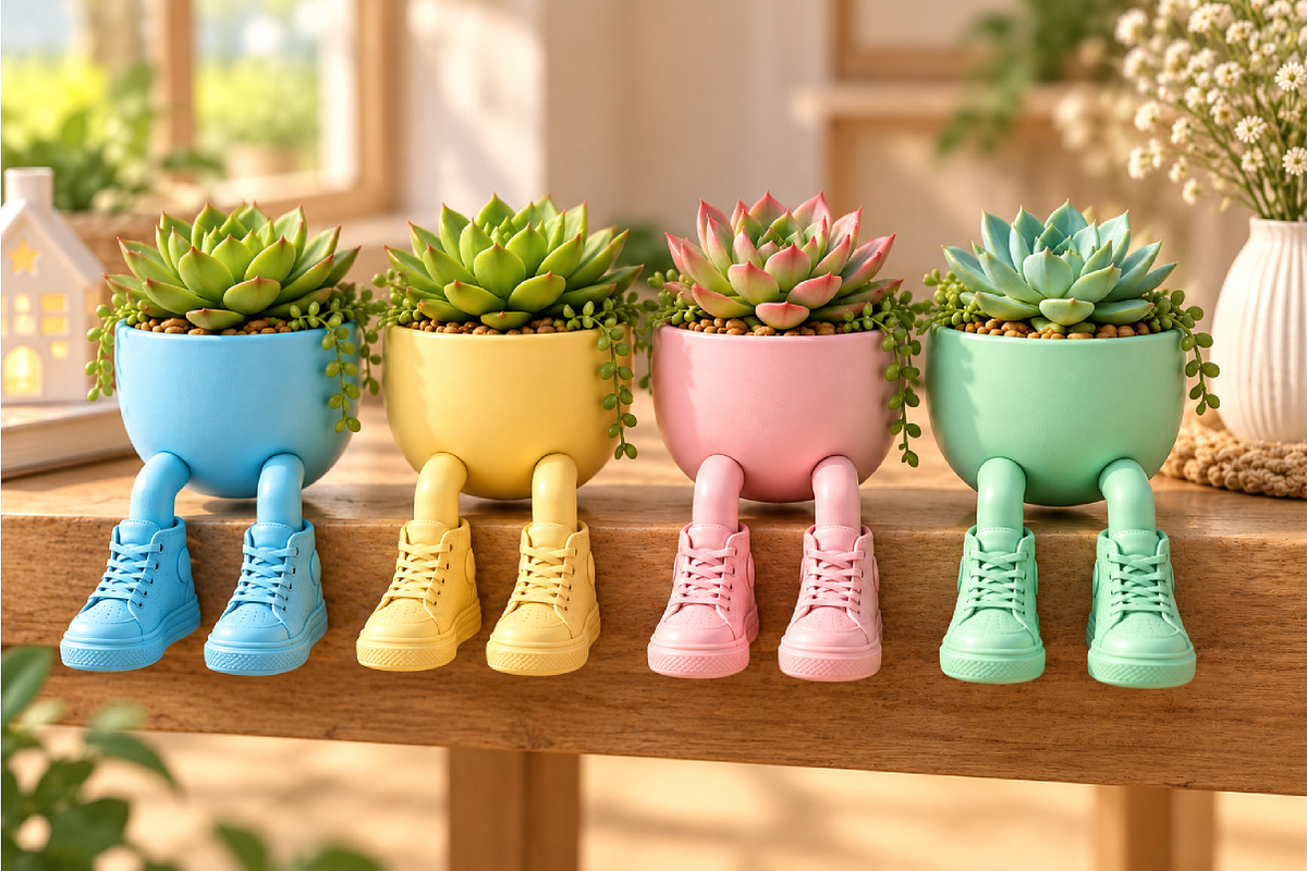 Sneaker Leg Plant Pot 3D STL, a Scene 3D Model by Layerology (Photo 1 of 3)
