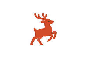 Playful Red Reindeer Logo, a Branding & Logo Template by Vectorium Studio