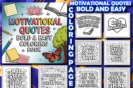 Motivational Quotes Coloring Book
