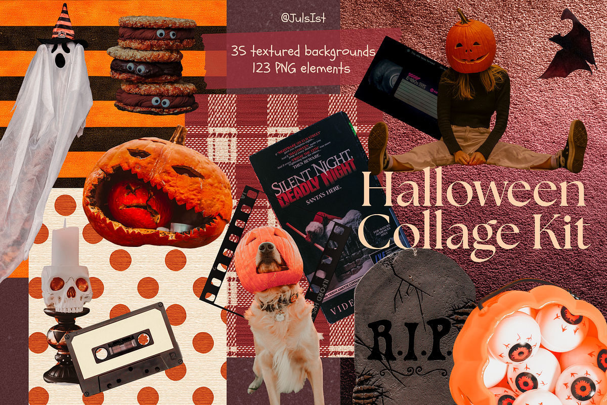 Spooky Halloween Collage Kit, an Object Graphic by JulsIst (Photo 1 of 9)
