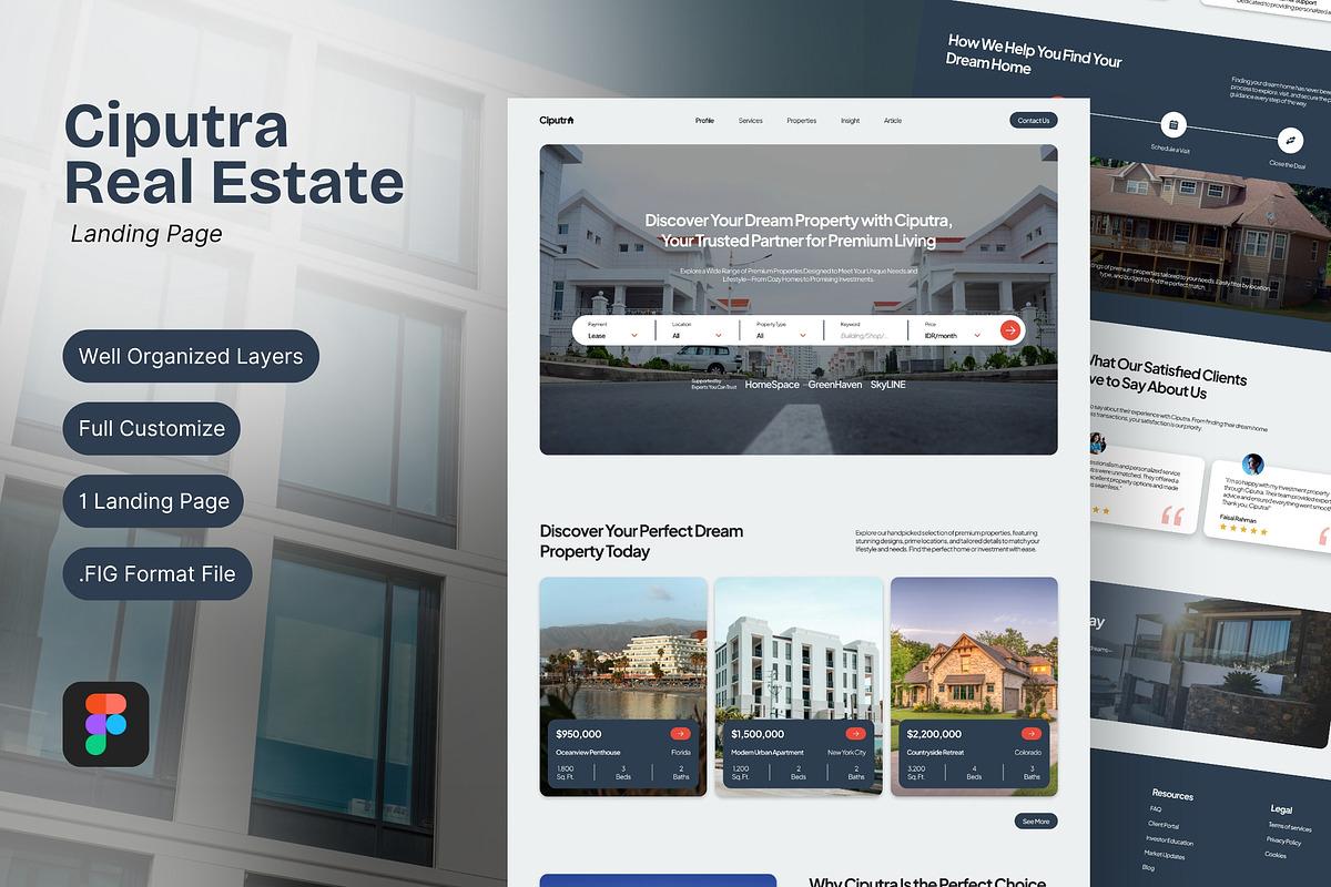 Ciputra - Real Estate Website, a Landing Page Template by FIBRINOSÄ (Photo 1 of 6)