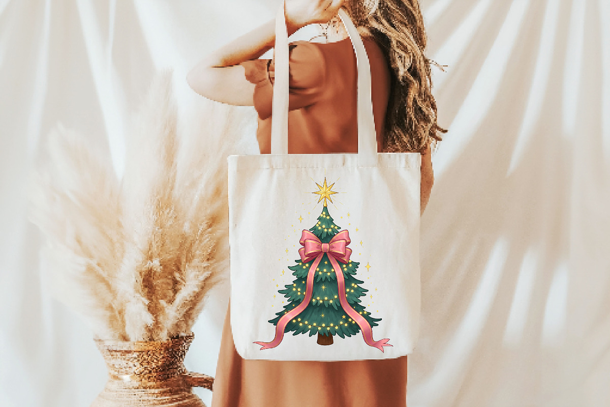 Coquette Pink Bow Christmas Tree PNG, an Illustration by Daily.Designs (Photo 3 of 5)