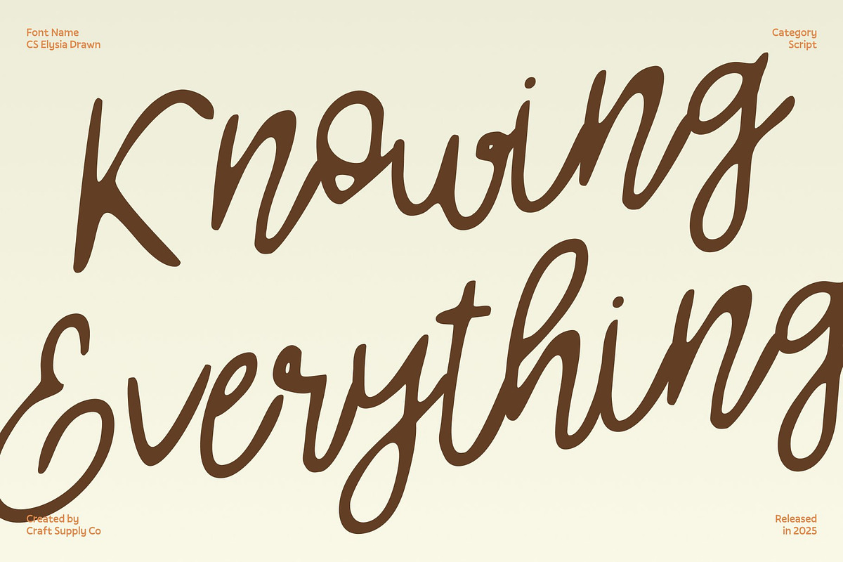 CS Elysia Drawn, a Script Font by Craft Supply Co. (Photo 2 of 8)