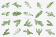 Christmas Tree Branch Brushes, a Brush Add-On by SimplDesign (Thumbnail 3 of 3)