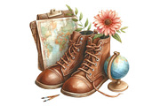 Watercolor Travel Clipart, an Illustration by Designking (Thumbnail 4 of 4)