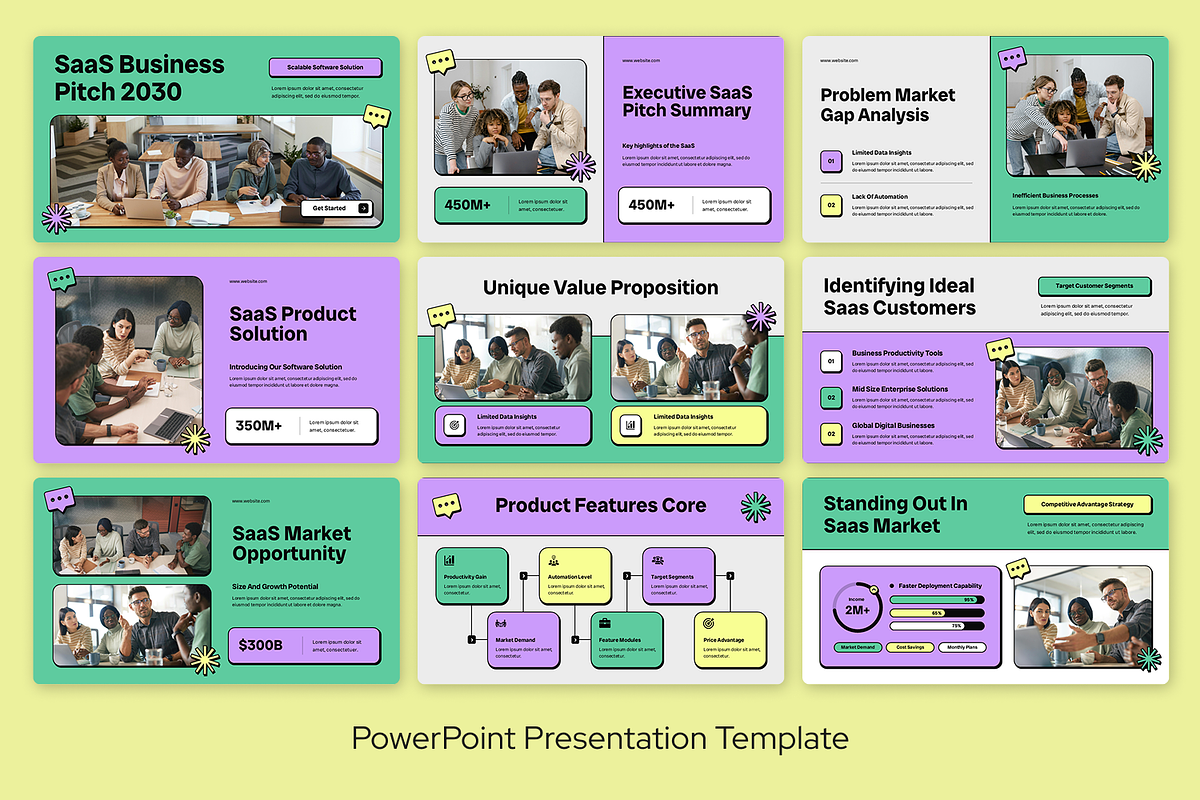 SaaS Business Pitch Powerpoint, a Presentation Template by Sixtemp (Photo 2 of 3)