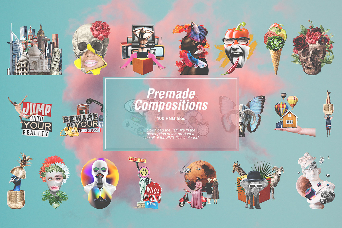 Collage Creator - 1400+ Cutouts, an Object Graphic by Graphicdome (Photo 41 of 47)