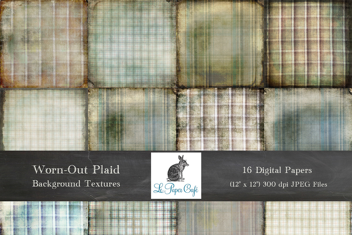 Worn-Out Plaid Background Textures