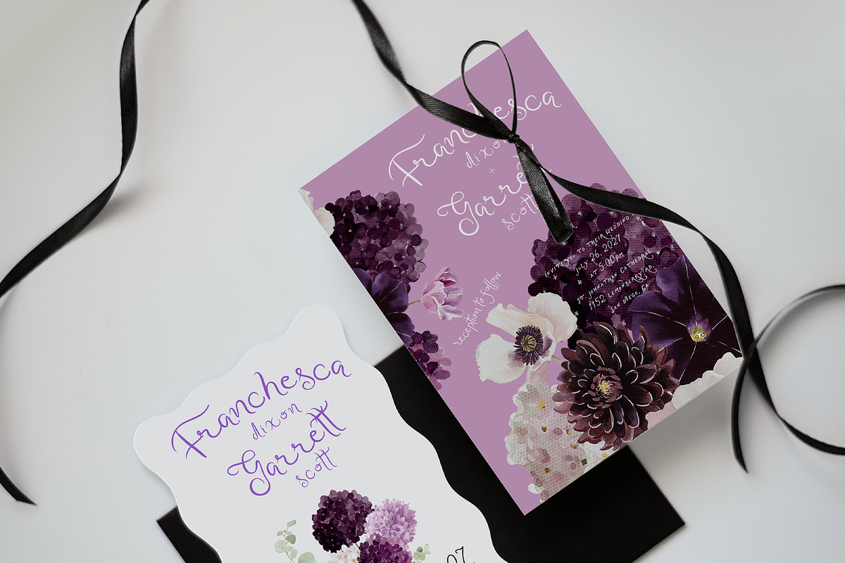 Midnight Botanica - Purple Flowers, a Decorative Illustration by Muse Artist (Photo 12 of 12)