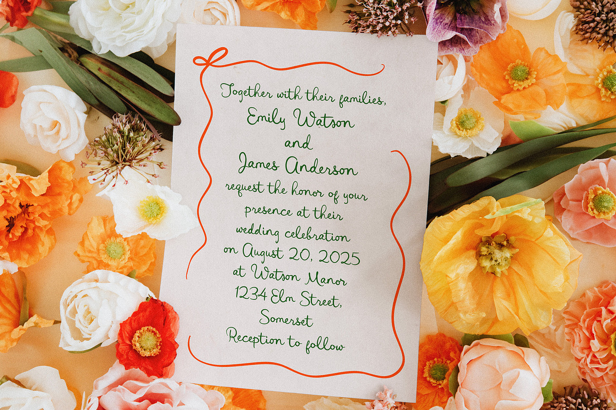 Mrs.Butler //  Quirky Wedding Font, a Handwritten Font by PeachCreme (Photo 3 of 11)