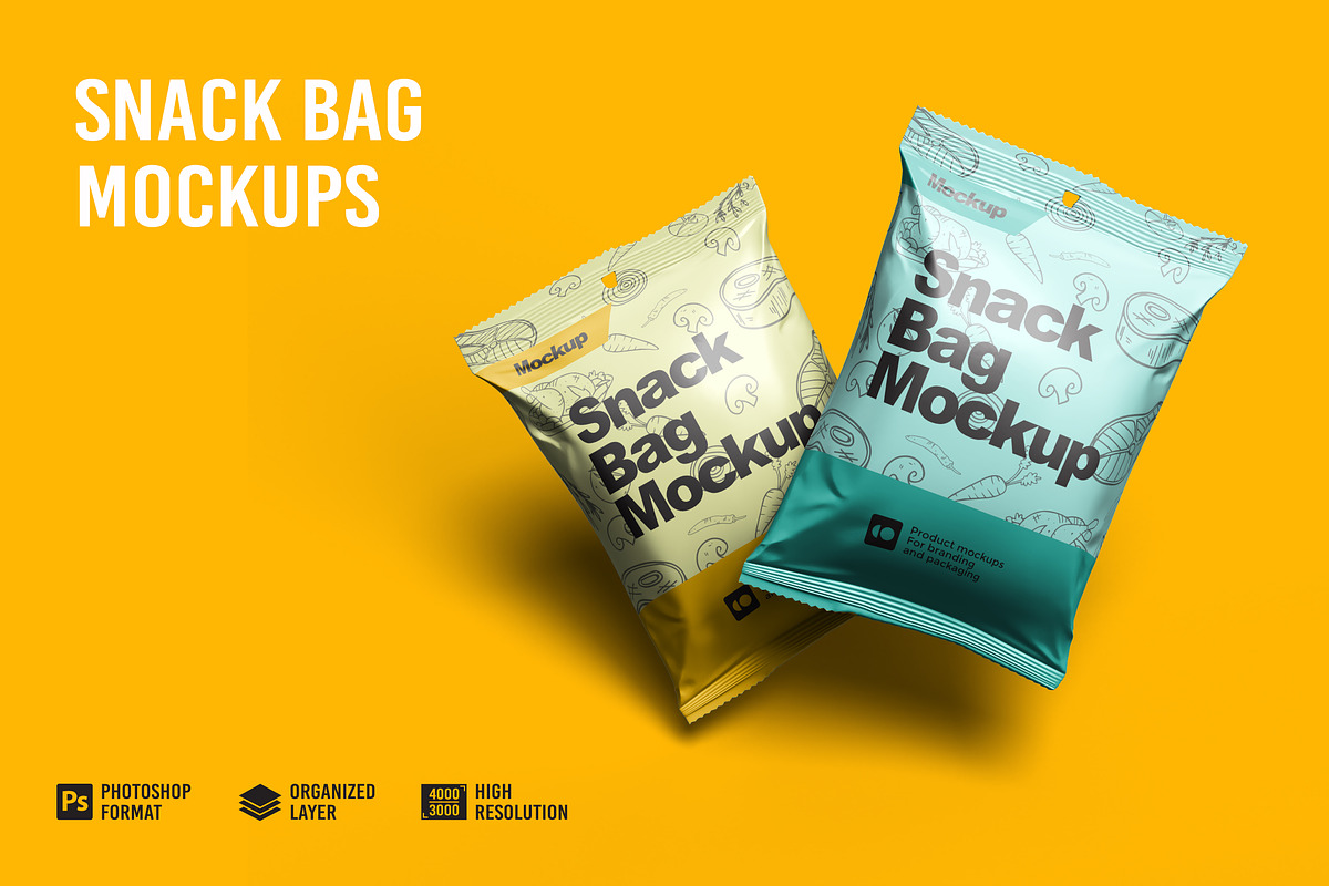 Snack Bag Mockup, a Packaging Mockup by Aprndy85 (Photo 1 of 3)