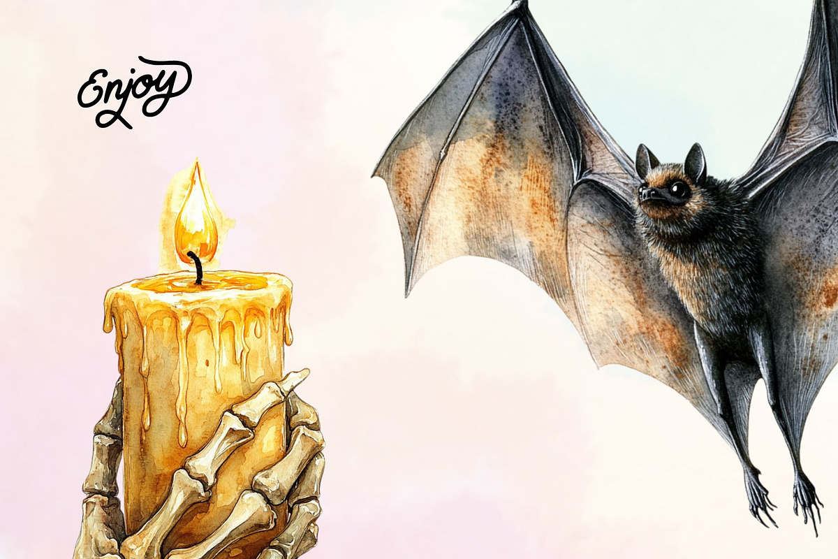 16 Halloween Watercolor Illustration, a Seasonal Illustration by Loony Dream Designs (Photo 5 of 5)