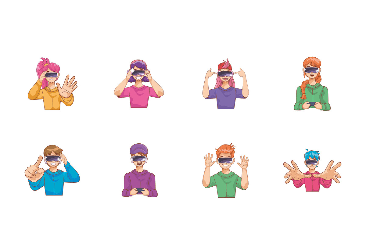 Virtual Reality Illustration Set