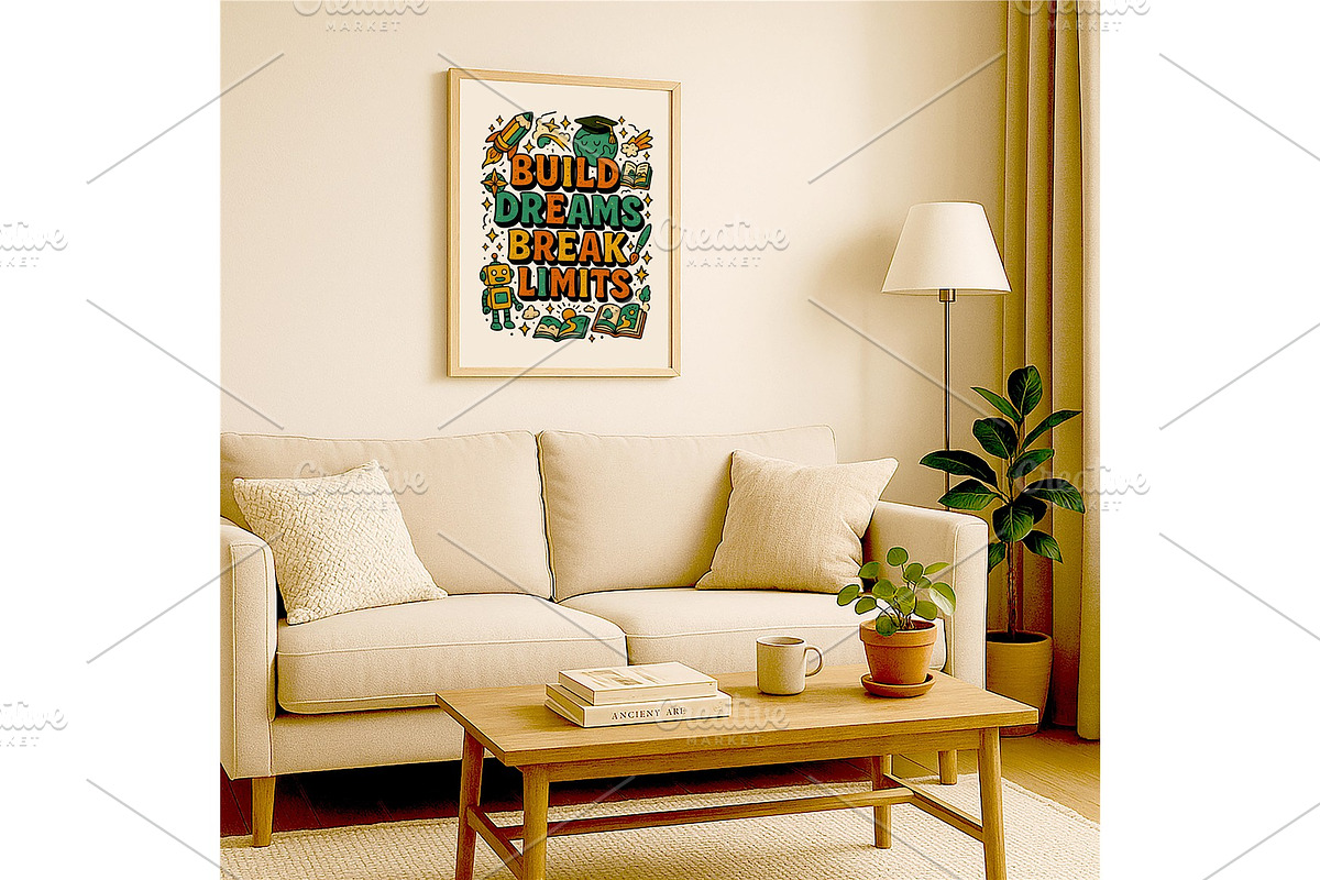Build Dreams Break Limits Wall Art, a Background Graphic by LaseredNinja (Photo 5 of 7)