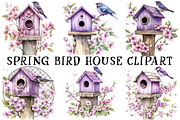 Spring Bird House Clipart, an Illustration by OK Design (Thumbnail 3 of 6)