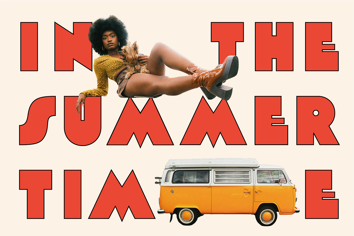 Pinpush - Retro Sans Serif Display, a Sans Serif Font by BTYPE (Photo 9 of 13)