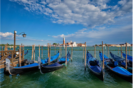 Gondolas and in lagoon of Venice by, an Architecture Photo by f9photos