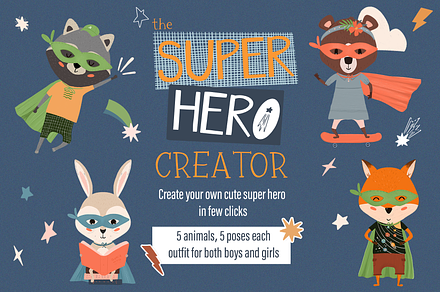 Super-Hero Creator - forest animals, an Animal Illustration by PenguinArtStudio