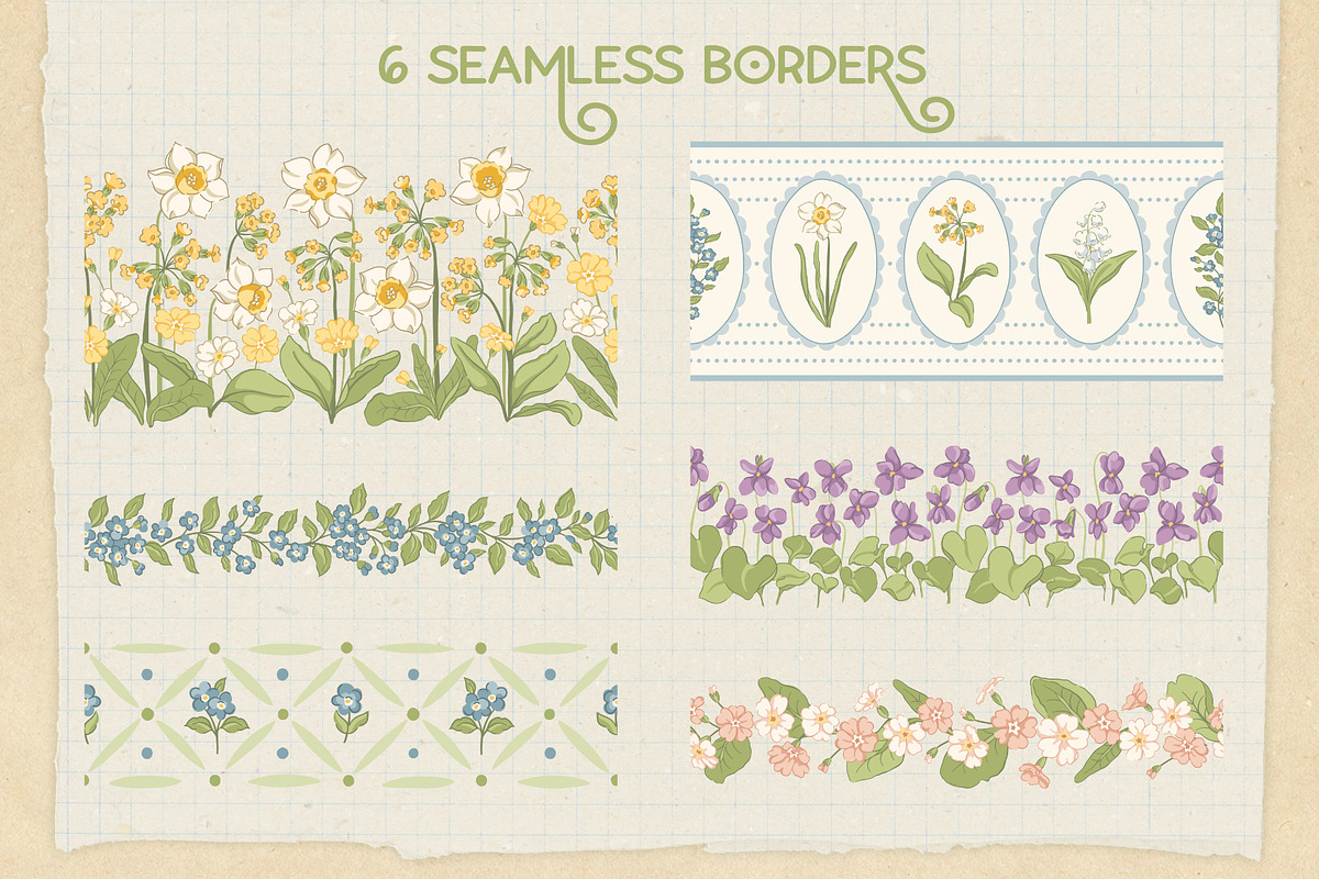 Vintage Spring Floral Patterns, a Pattern Graphic by PATTERNS etc. (Photo 10 of 19)