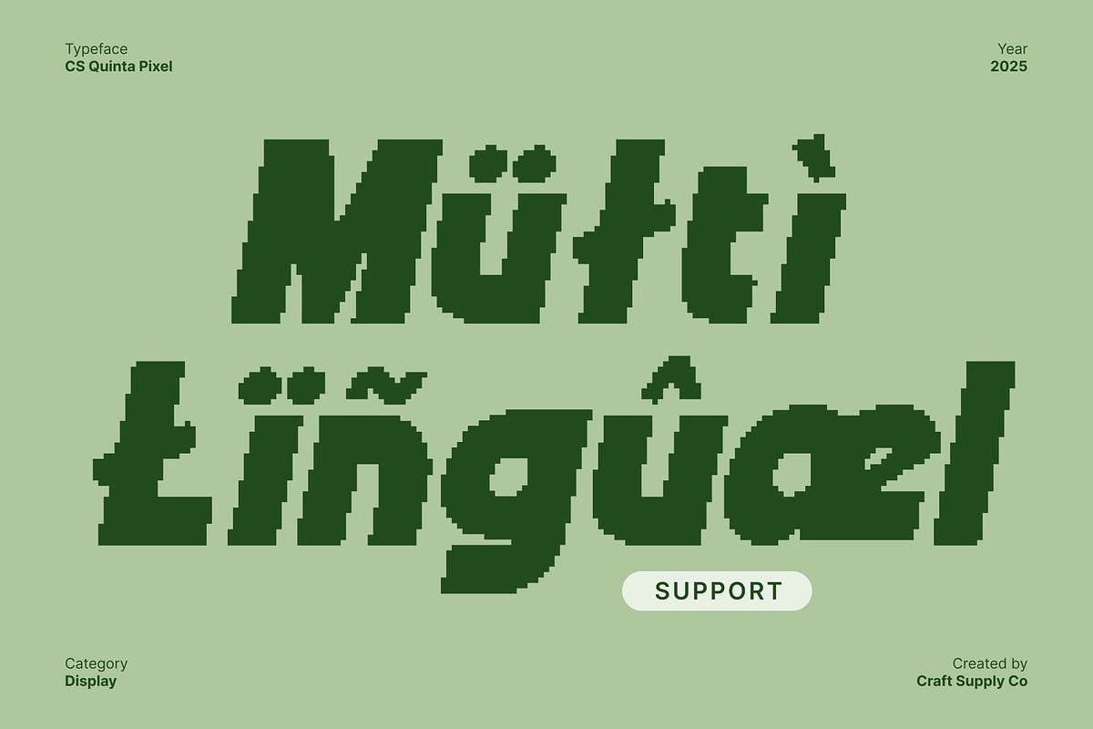 CS Quinta Pixel, a Sans Serif Font by Craft Supply Co. (Photo 5 of 8)