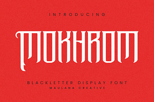Mokhrom Blackletter Horror Font, a Blackletter Font by Maulana Creative