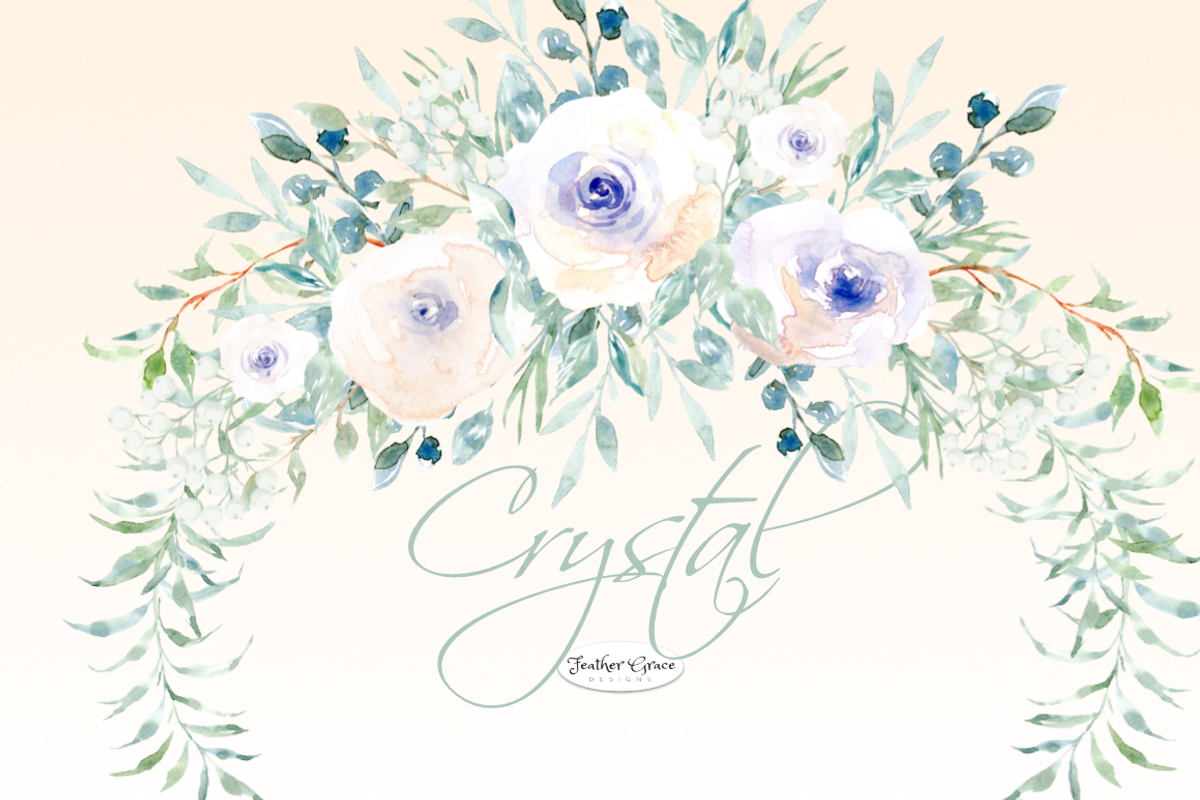 White Watercolor Florals & Bouqets, an Illustration by Feather Grace Designs (Photo 1 of 14)