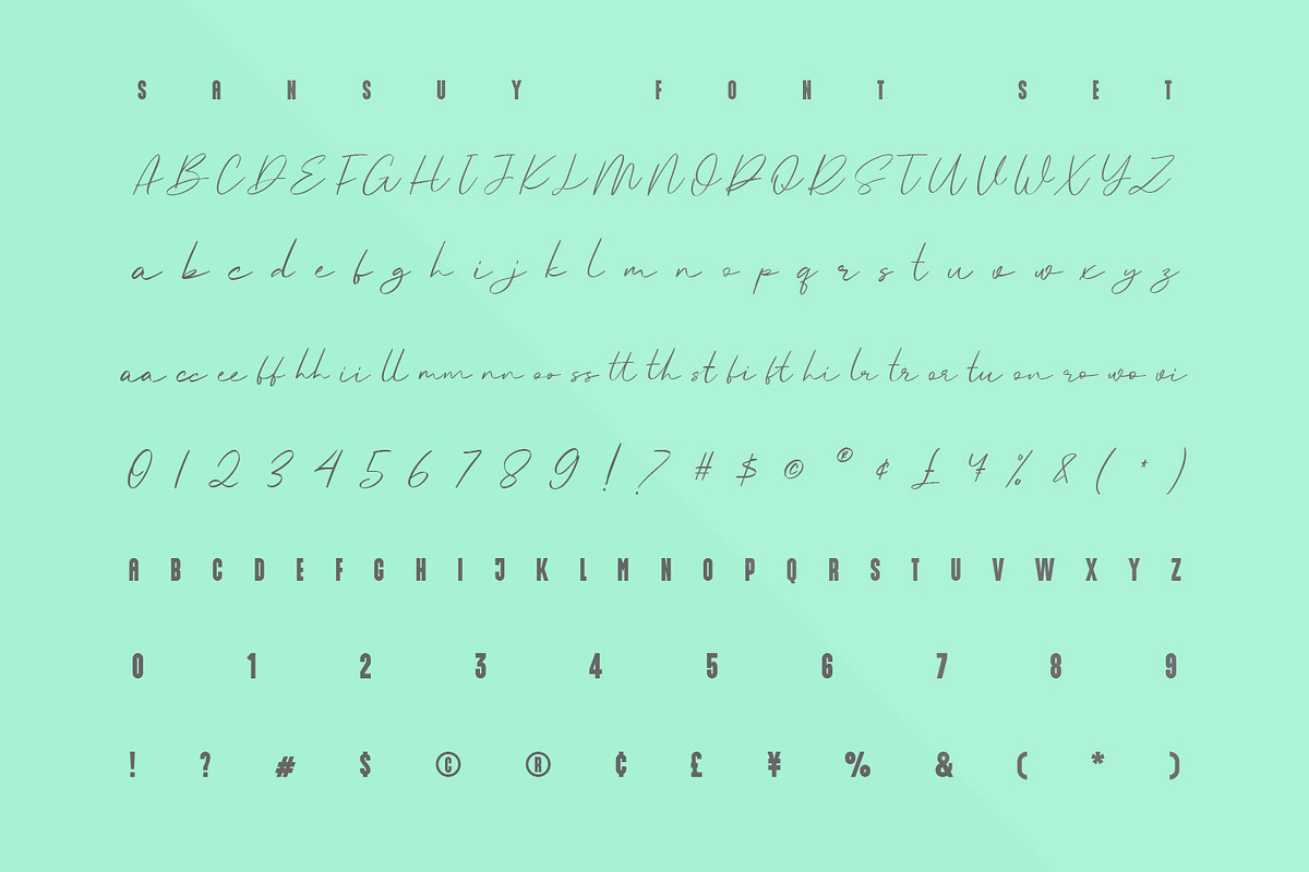 Sansuy Font Duo Script Sans Typeface, a Sans Serif Font by Maulana Creative (Photo 3 of 6)