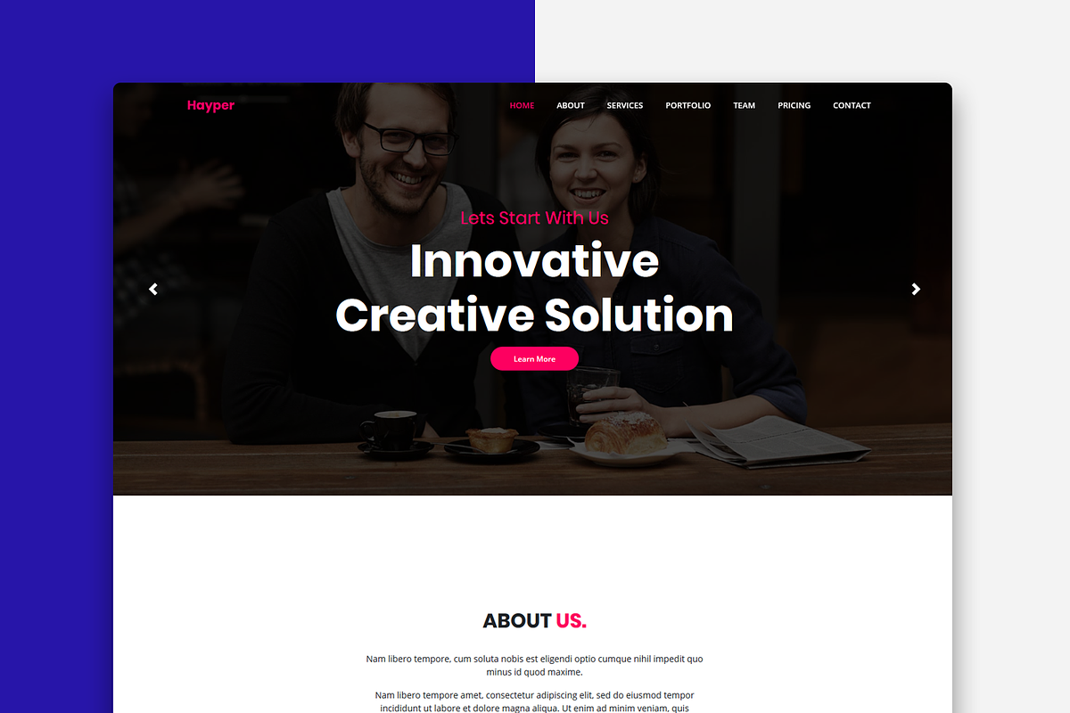 Hayper - Onepage Creative, a Bootstrap Template by Restart Technology Shop (Photo 1 of 2)