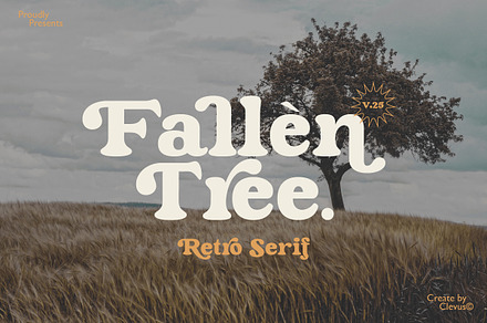 Fallen Tree | Retro Serif, a Serif Font by ClevUs
