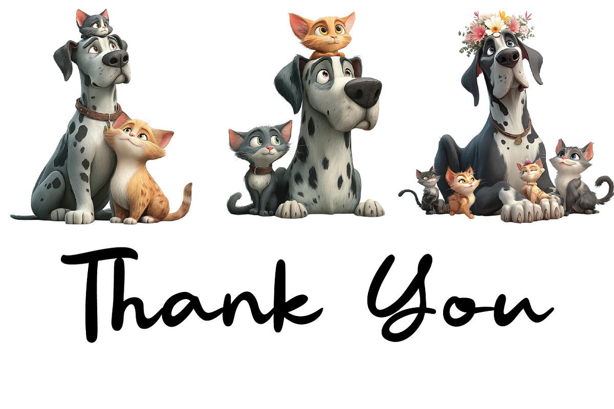 Great Danes with Kittens Clipart, an Illustration by CraftArtStudio (Photo 6 of 6)