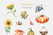 COSY AUTUMN - Watercolor collection, a Seasonal Illustration by Navenzeles (Thumbnail 4 of 14)