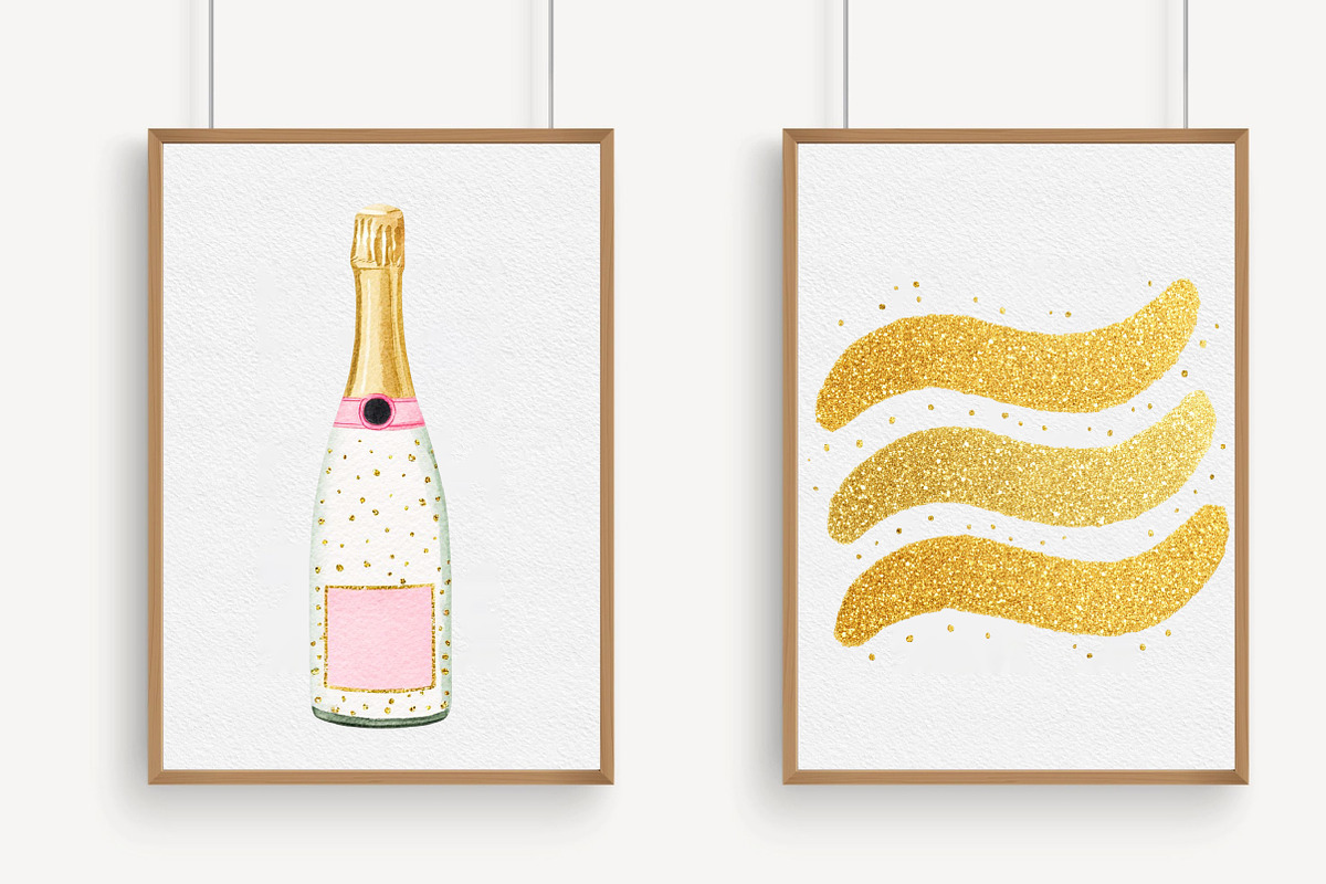 Golden Glitter Happy New Year Clipar, an Illustration by Libby Wishes (Photo 3 of 6)