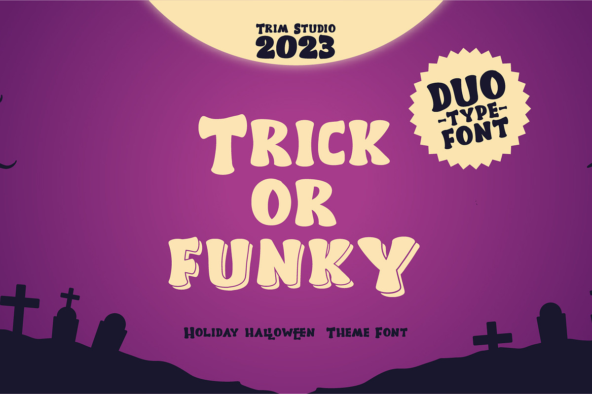 Tricky or Funky Halloween Theme, a Handwritten Font by TrimStudio (Photo 1 of 12)