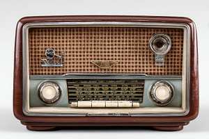 Vintage Wooden Radio Antique Broadca, a Photo by Pixeness Studio
