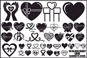 Black Heart Love Silhouette Icons Se, an Illustration by Designer_Momina (Thumbnail 1 of 18)