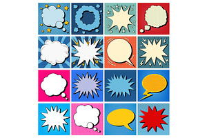 Pop Art Comic Bubble Set