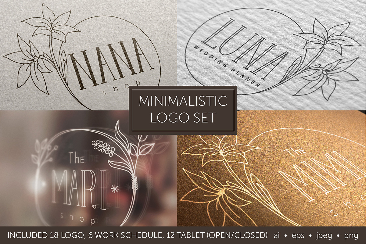 Minimalistic logo set. Logo template, a Branding & Logo Template by Ksenia Zmey (Photo 1 of 11)