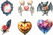 Romantic Halloween Clipart, an Illustration by Black Bird Studio (Thumbnail 4 of 6)